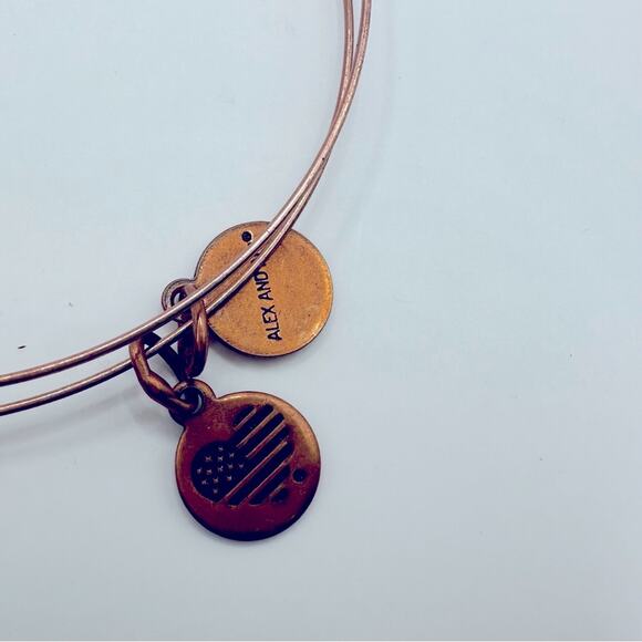 Alex and Ani Rose Gold Beaded Charm Bracelet adjustable Bangle boho energy - Picture 6 of 8